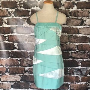 Katia Dress Large L Juniors sleeveless green silver Cocktail Formal Prom